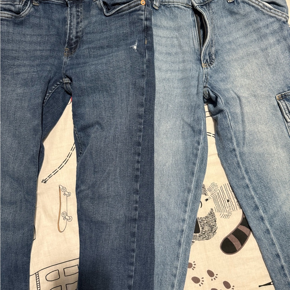 2 pairs Zara Classic Blue Denim Jeans size 11-12